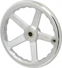 Gibraltar - 10", 5 Spoke Offset Handwheel - 0.622" Bore Diam, 1-7/8" Hub, Cast Iron, Chrome Plated Finish - Industrial Tool & Supply
