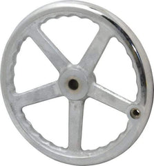 Gibraltar - 12", 5 Spoke Offset Handwheel - 0.622" Bore Diam, 2-5/32" Hub, Cast Iron, Chrome Plated Finish - Industrial Tool & Supply