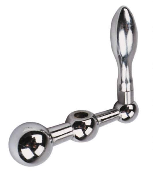 Gibraltar - 11/16" Hub Diam x 11/16" Hub Height Solid Crank Handle - 3/8" Reamed Bore, 1-1/4" Knob Diam, 3-1/4" High, 3-1/8" Center to Center, Steel - Industrial Tool & Supply