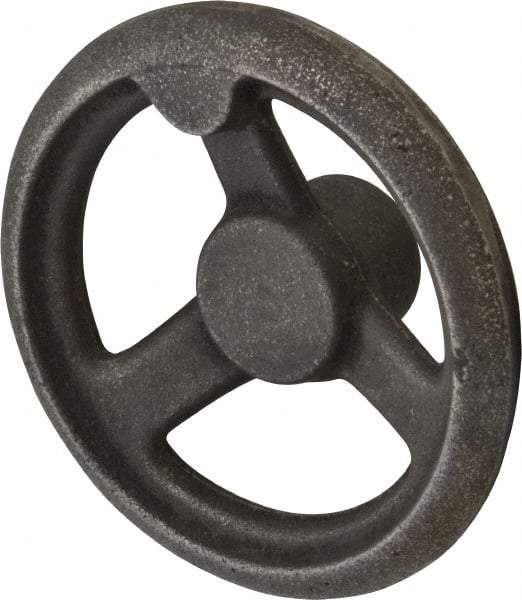 Gibraltar - 5", 3 Spoke Offset Handwheel - 1.3" Hub, Cast Iron, Plain Finish - Industrial Tool & Supply