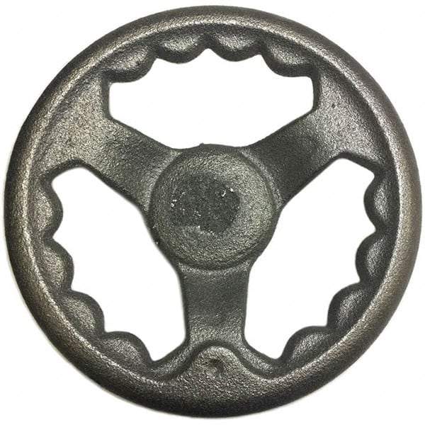 Gibraltar - 6", 3 Spoke Offset Handwheel - 1.4" Hub, Cast Iron, Plain Finish - Industrial Tool & Supply
