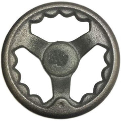Gibraltar - 6", 3 Spoke Offset Handwheel - 1.4" Hub, Cast Iron, Plain Finish - Industrial Tool & Supply