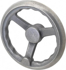 Gibraltar - 8", 3 Spoke Offset Handwheel - 2.44" Hub, Cast Iron, Plain Finish - Industrial Tool & Supply