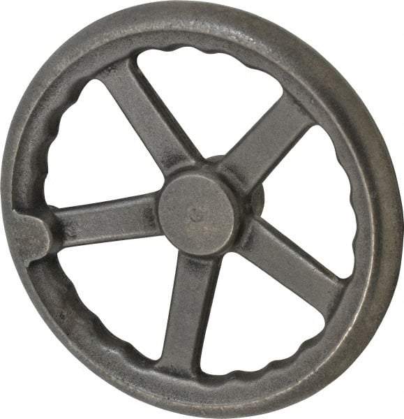 Gibraltar - 10", 3 Spoke Offset Handwheel - 2" Hub, Cast Iron, Plain Finish - Industrial Tool & Supply