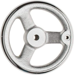 Value Collection - 5", 3 Spoke Offset Handwheel - 1.3" Hub, Cast Iron, Plain Finish - Industrial Tool & Supply