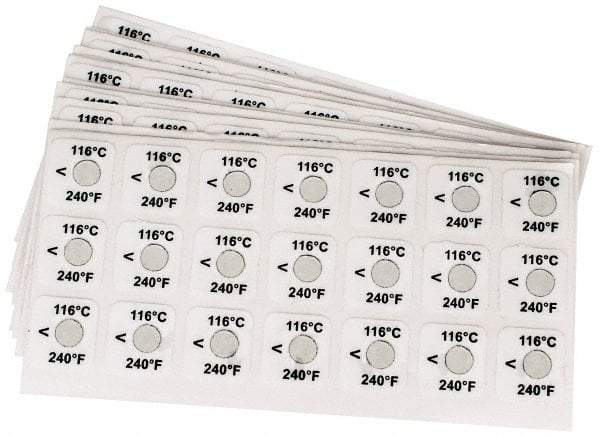 Tempil - 116°C Temp Indicating Label - 1 Rating - Industrial Tool & Supply