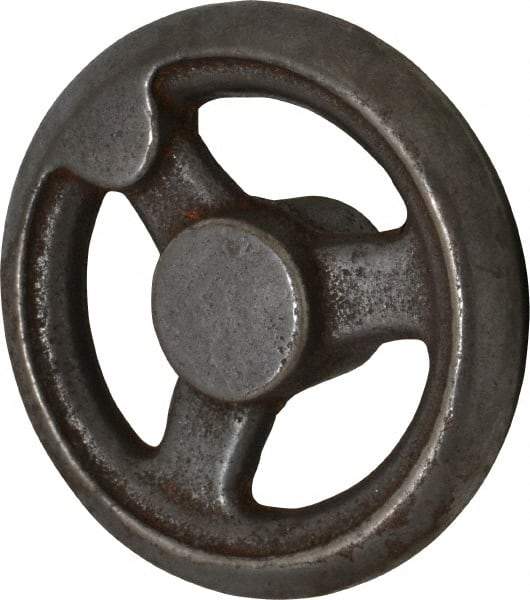 Gibraltar - 4", 3 Spoke Straight Handwheel - 1.2" Hub, Cast Iron, Plain Finish - Industrial Tool & Supply