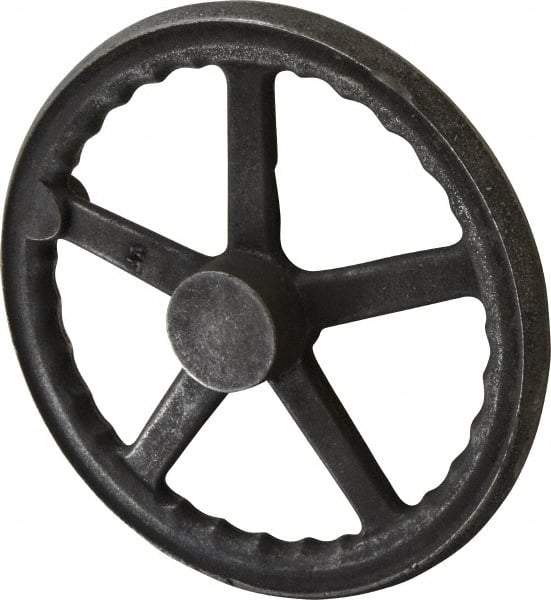 Gibraltar - 12", 3 Spoke Straight Handwheel - 2.4" Hub, Cast Iron, Plain Finish - Industrial Tool & Supply
