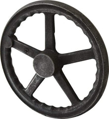 Gibraltar - 12", 3 Spoke Straight Handwheel - 2.4" Hub, Cast Iron, Plain Finish - Industrial Tool & Supply