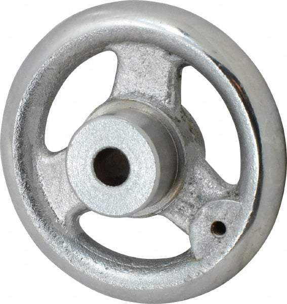 Gibraltar - 3", 3 Spoke Straight Handwheel - 1.1" Hub, Cast Iron, Chrome Plated Finish - Industrial Tool & Supply