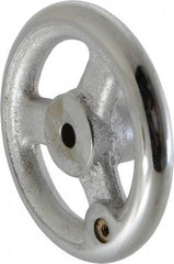 Gibraltar - 4", 3 Spoke Straight Handwheel - 1.2" Hub, Cast Iron, Chrome Plated Finish - Industrial Tool & Supply