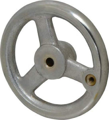 Gibraltar - 5", 3 Spoke Straight Handwheel - 1.4" Hub, Cast Iron, Chrome Plated Finish - Industrial Tool & Supply
