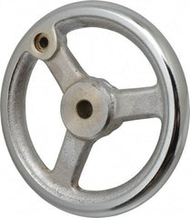 Gibraltar - 6", 3 Spoke Straight Handwheel - 1-1/2" Hub, Cast Iron, Chrome Plated Finish - Industrial Tool & Supply