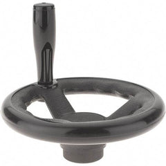 Value Collection - 5", 3 Spoke Offset Handwheel with Revolving Handle - Plastic, Plain Finish - Industrial Tool & Supply