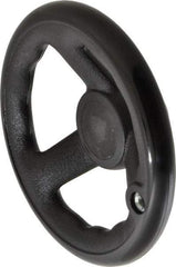 Value Collection - 5-1/2", 3 Spoke Offset Handwheel with Revolving Handle - Plastic, Plain Finish - Industrial Tool & Supply