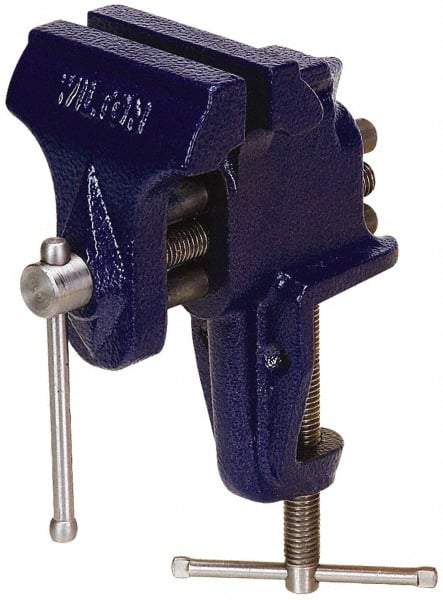 Wilton - 3" Jaw Width x 2-1/2" Jaw Opening Capacity, 2-5/8" Throat Depth, Bench & Pipe Combination Vise - 3/8" Max Pipe Capacity, Stationary Base, Clamp-On Attachment, Cast Iron - Industrial Tool & Supply