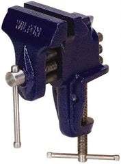 Wilton - 3" Jaw Width x 2-1/2" Jaw Opening Capacity, 2-5/8" Throat Depth, Bench & Pipe Combination Vise - 3/8" Max Pipe Capacity, Stationary Base, Clamp-On Attachment, Cast Iron - Industrial Tool & Supply