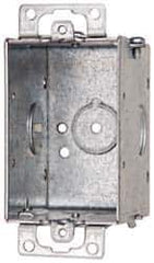 Cooper Crouse-Hinds - 1 Gang, (5) 1/2" Knockouts, Steel Rectangle Switch Box - 3" Overall Height x 2" Overall Width x 2-1/2" Overall Depth - Industrial Tool & Supply