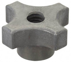 Made in USA - 1-1/8" Diam, 1/4-20 Thread, 5/8" High, Cast Steel, Cadmium Plated, Quick Acting Hand Knob - 9/16" Hub Diam, 17/64" Quick Release Distance, 5/16" Hub Height, 5/16" Head Height - Industrial Tool & Supply