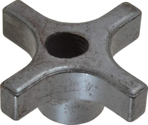 Made in USA - 2-1/2" Diam, 1/2-13 Thread, 1-1/8" High, Cast Steel, Cadmium Plated, Quick Acting Hand Knob - 1" Hub Diam, 33/64" Quick Release Distance, 9/16" Hub Height, 9/16" Head Height - Industrial Tool & Supply