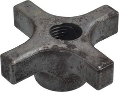 Made in USA - 3" Diam, 5/8-11 Thread, 1-1/4" High, Cast Steel, Cadmium Plated, Quick Acting Hand Knob - 1-1/4" Hub Diam, 41/64" Quick Release Distance, 5/8" Hub Height, 5/8" Head Height - Industrial Tool & Supply