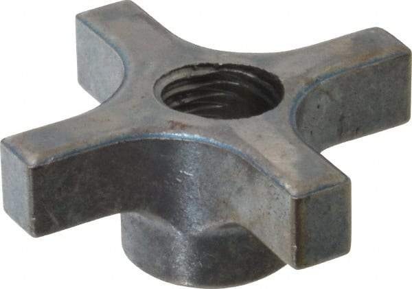 Made in USA - 3" Diam, 3/4-10 Thread, 1-1/4" High, Cast Steel, Cadmium Plated, Quick Acting Hand Knob - 1-1/4" Hub Diam, 49/64" Quick Release Distance, 5/8" Hub Height, 5/8" Head Height - Industrial Tool & Supply
