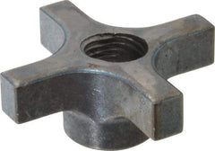 Made in USA - 3" Diam, 3/4-10 Thread, 1-1/4" High, Cast Steel, Cadmium Plated, Quick Acting Hand Knob - 1-1/4" Hub Diam, 49/64" Quick Release Distance, 5/8" Hub Height, 5/8" Head Height - Industrial Tool & Supply
