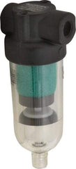 Norgren - 1/8" Port Coalescing Filter - Polycarbonate Bowl, Automatic Drain, 150 Max psi, 0.01 Micron Rating, 1.63" Wide x 4-1/4" High - Industrial Tool & Supply