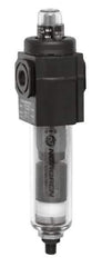 Norgren - 3/8" Port Coalescing Filter - Polycarbonate Bowl, Manual Drain, 150 Max psi, 0.01 Micron Rating, 1.98" Wide x 7-1/2" High - Industrial Tool & Supply