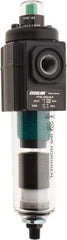 Norgren - 1/4" Port Coalescing Filter - Polycarbonate Bowl, Automatic Drain, 150 Max psi, 0.01 Micron Rating, 1.98" Wide x 7-1/2" High - Industrial Tool & Supply
