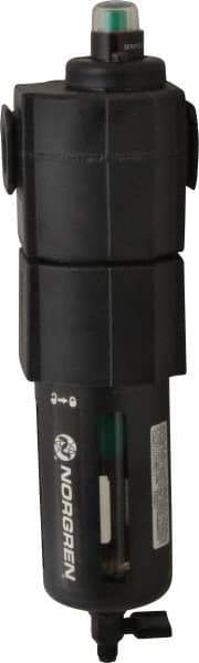 Norgren - 1/2" Port Coalescing Filter - Polycarbonate Bowl, Manual Drain, 150 Max psi, 0.01 Micron Rating, 3.15" Wide x 11.4" High - Industrial Tool & Supply
