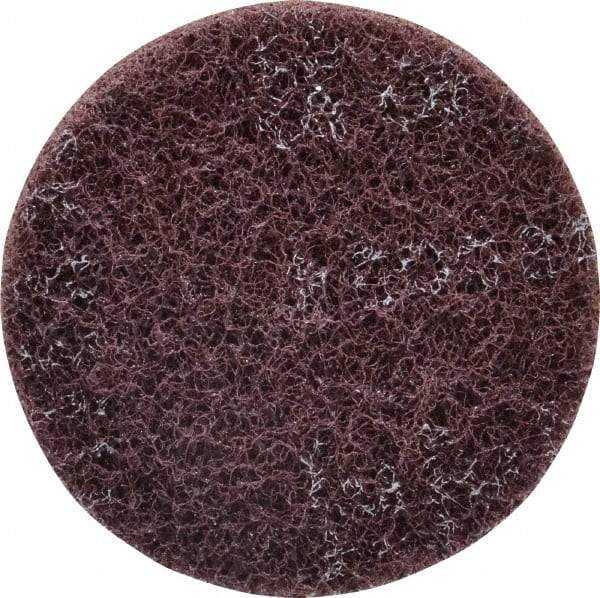 3M - 4" Medium Grade Aluminum Oxide Deburring Disc - 1/4" Center Hole, Arbor Connection, Maroon, 6,000 Max RPM - Industrial Tool & Supply