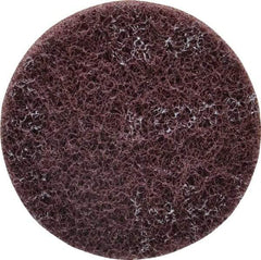 3M - 4" Medium Grade Aluminum Oxide Deburring Disc - 1/4" Center Hole, Arbor Connection, Maroon, 6,000 Max RPM - Industrial Tool & Supply