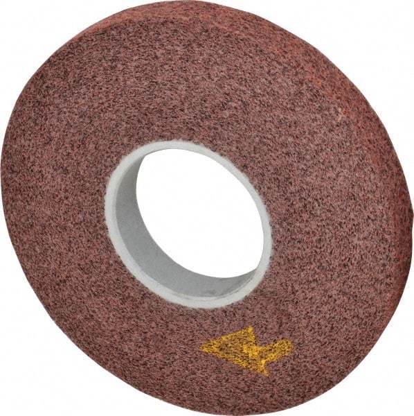 3M - 8" Diam, 1" Face Width, 3" Center Hole, Medium Grade, Aluminum Oxide Deburring Wheel - Convolute, Soft Density 4 Grade, 4,500 RPM - Industrial Tool & Supply