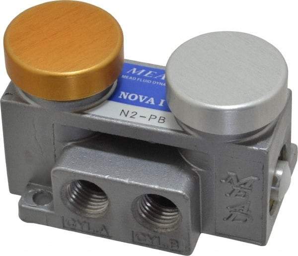 Mead - 1 CV Rate Push Button Manual Control Valve - 120 Max psi - Industrial Tool & Supply