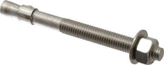 Red Head - 1/2" Diam, 1/2" Drill, 5-1/2" OAL, Wedge Expansion Concrete Anchor - 316 Stainless Steel, Hex Nut Head, Hex Drive, 3" Thread Length - Industrial Tool & Supply
