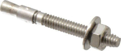 Red Head - 1/4" Diam, 1/4" Drill, 2-1/4" OAL, Wedge Expansion Concrete Anchor - 316 Stainless Steel, Hex Nut Head, Hex Drive, 1-1/4" Thread Length - Industrial Tool & Supply