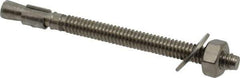 Red Head - 1/4" Diam, 1/4" Drill, 3-1/4" OAL, Wedge Expansion Concrete Anchor - 316 Stainless Steel, Hex Nut Head, Hex Drive, 2-1/4" Thread Length - Industrial Tool & Supply