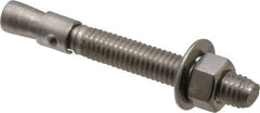 Red Head - 3/8" Diam, 3/8" Drill, 3" OAL, Wedge Expansion Concrete Anchor - 316 Stainless Steel, Hex Nut Head, Hex Drive, 1-3/4" Thread Length - Industrial Tool & Supply