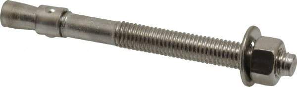 Red Head - 1/2" Diam, 1/2" Drill, 5-1/2" OAL, 1" Min Embedment Wedge Expansion Concrete Anchor - 304 Stainless Steel, Hex Nut Head, Hex Drive, 3" Thread Length - Industrial Tool & Supply