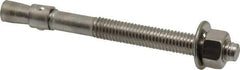 Red Head - 1/2" Diam, 1/2" Drill, 5-1/2" OAL, 1" Min Embedment Wedge Expansion Concrete Anchor - 304 Stainless Steel, Hex Nut Head, Hex Drive, 3" Thread Length - Industrial Tool & Supply
