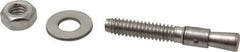 Red Head - 1/4" Diam, 1/4" Drill, 1-3/4" OAL, 1-5/8" Min Embedment Wedge Expansion Concrete Anchor - 304 Stainless Steel, Hex Nut Head, Hex Drive, 3/4" Thread Length - Industrial Tool & Supply