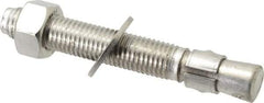 Red Head - 3/4" Diam, 3/4" Drill, 5-1/2" OAL, 2" Min Embedment Wedge Expansion Concrete Anchor - 304 Stainless Steel, Hex Nut Head, Hex Drive, 3-5/8" Thread Length - Industrial Tool & Supply