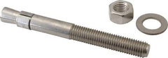 Red Head - 3/4" Diam, 3/4" Drill, 7" OAL, 3-3/16" Min Embedment Wedge Expansion Concrete Anchor - 304 Stainless Steel, Hex Nut Head, Hex Drive, 3-1/2" Thread Length - Industrial Tool & Supply