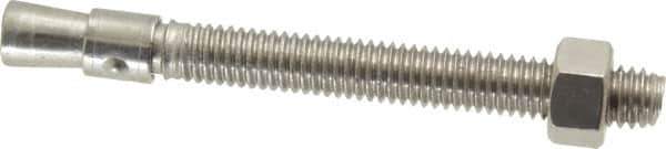 Red Head - 3/8" Diam, 3/8" Drill, 3-3/4" OAL, 3/4" Min Embedment Wedge Expansion Concrete Anchor - 304 Stainless Steel, Hex Nut Head, Hex Drive, 2-1/2" Thread Length - Industrial Tool & Supply