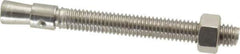 Red Head - 3/8" Diam, 3/8" Drill, 3-3/4" OAL, 3/4" Min Embedment Wedge Expansion Concrete Anchor - 304 Stainless Steel, Hex Nut Head, Hex Drive, 2-1/2" Thread Length - Industrial Tool & Supply