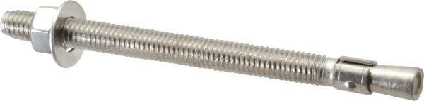 Red Head - 3/8" Diam, 3/8" Drill, 5" OAL, 3/4" Min Embedment Wedge Expansion Concrete Anchor - 304 Stainless Steel, Hex Nut Head, Hex Drive, 3-3/4" Thread Length - Industrial Tool & Supply