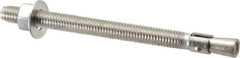 Red Head - 3/8" Diam, 3/8" Drill, 5" OAL, 3/4" Min Embedment Wedge Expansion Concrete Anchor - 304 Stainless Steel, Hex Nut Head, Hex Drive, 3-3/4" Thread Length - Industrial Tool & Supply