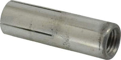 Red Head - 1" Diam, 1" Drill, 1" Min Embedment Drop-In Concrete Anchor - Grade 3 Steel, Zinc-Plated Finish, Flat Head, Slotted Drive, 1-1/4" Thread Length - Industrial Tool & Supply