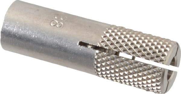 Red Head - 1/2" Diam, 1/2" Drill, 1-1/2" Min Embedment Drop-In Concrete Anchor - 303, 18-8 Stainless Steel, Slotted Drive, 1/2" Thread Length - Industrial Tool & Supply